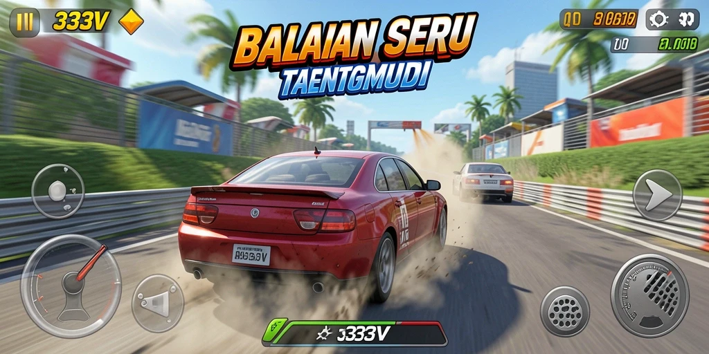 Tampilan gameplay balap yang menegangkan dalam 333V.