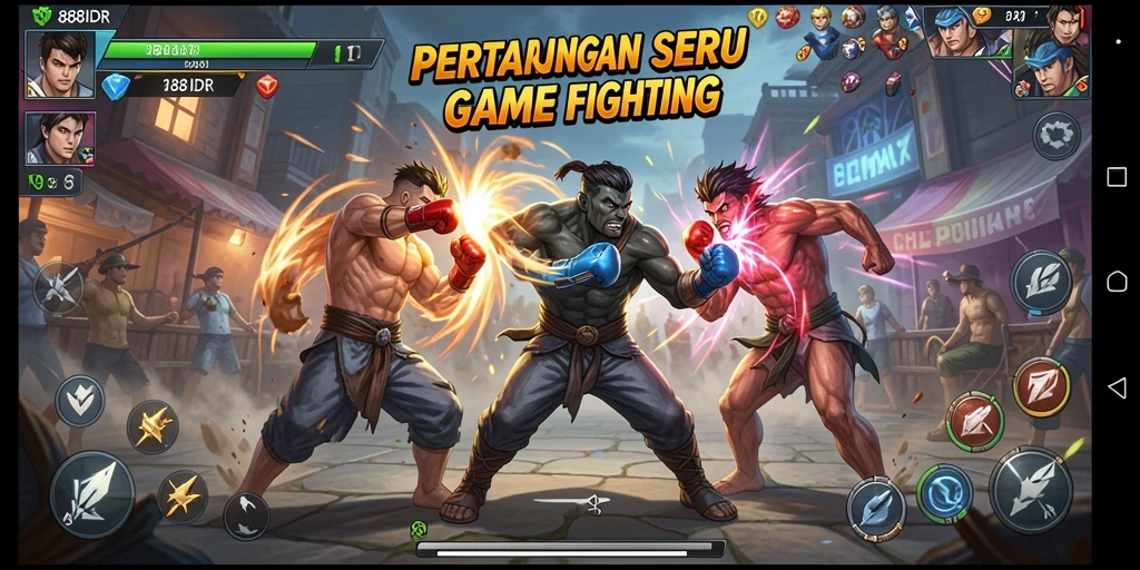 Screenshot gameplay 888IDR menampilkan aksi pertarungan yang mengesankan.