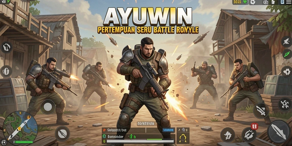 Gameplay AYUWIN yang mendebarkan dalam pertempuran Battle Royale.