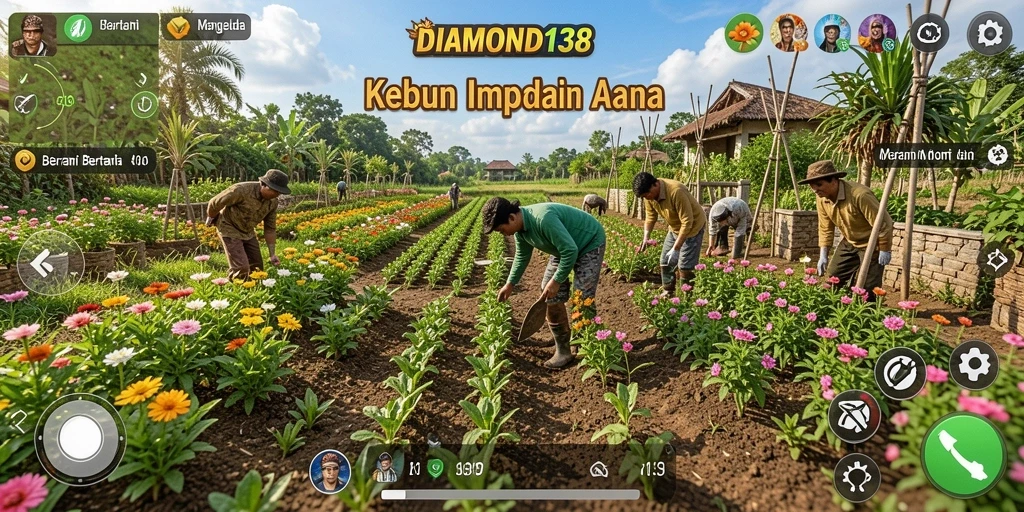 Tampilan gameplay DIAMOND138 yang menarik saat bertani.