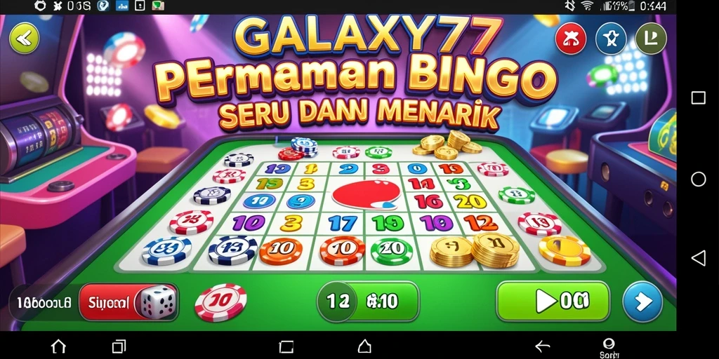 Tampilan gameplay seru di aplikasi GALAXY77 Bingo.