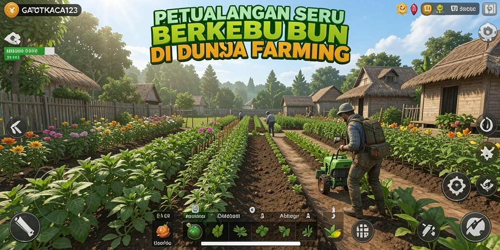 Gameplay menarik di <strong>GATOTKACA123</strong> dengan kebun yang indah.