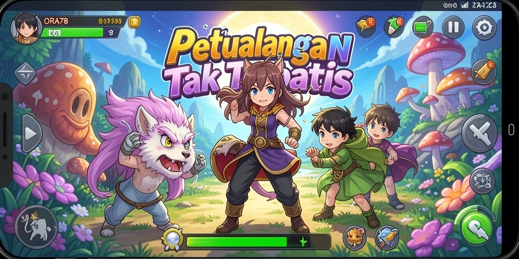 Tampilan gameplay seru di ORA78 dengan karakter Anime yang mengesankan.