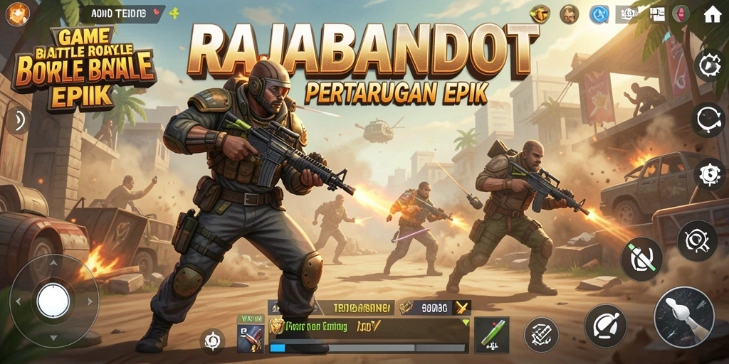 Tampilan gameplay seru RAJABANDOT di medan pertempuran.