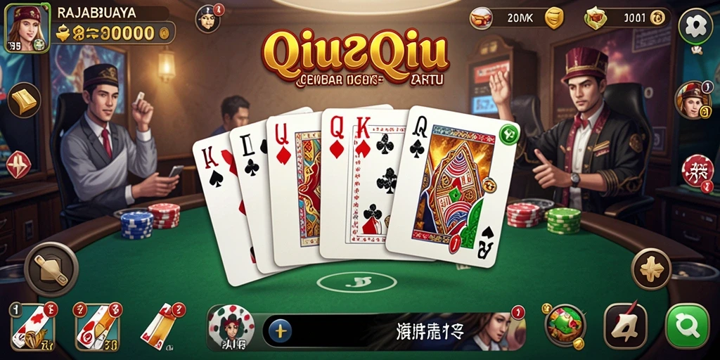 Tampilan gameplay QiuQiu di RAJABUAYA yang seru.