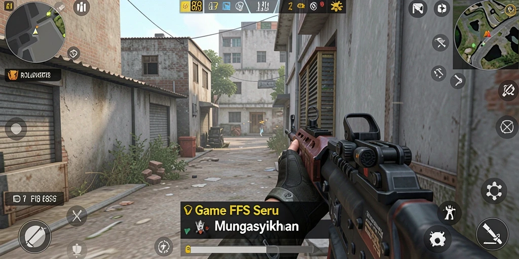 Tampilan gameplay mendebarkan dari ROLEX878 dengan aksi tembak-menembak intens.