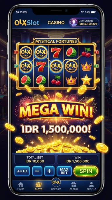 Tampilan antarmuka pengguna aplikasi olxslot yang ramah.
